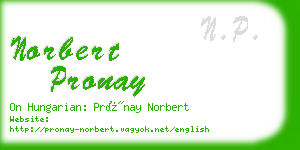 norbert pronay business card